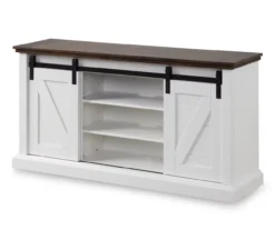 60" Dark Brown & White Barn Door TV Stand 7 60" Dark Brown & White Barn Door TV Stand -COSCO Store 810523487 3
