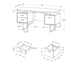 60" Walnut Woodgrain & Black Floating Desk 11 60" Walnut Woodgrain & Black Floating Desk -COSCO Store 810527324 5