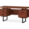 60" Cherry Woodgrain & Black Floating Desk -COSCO Store 810527325 2