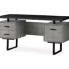 60" Concrete Gray & Black Floating Desk -COSCO Store 810527329 2