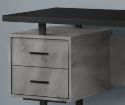 60" Concrete Gray & Black Floating Desk -COSCO Store 810527329 3