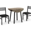 Dark Taupe & Black Metal 3-Piece Dining Set -COSCO Store 810527363 2