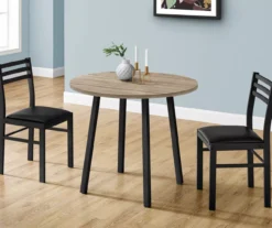Dark Taupe & Black Metal 3-Piece Dining Set -COSCO Store 810527363 3