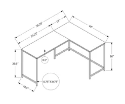 White Metal L-Shaped Corner Desk -COSCO Store 810527370 10