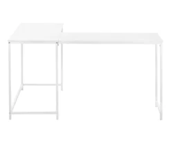 White Metal L-Shaped Corner Desk -COSCO Store 810527370 3