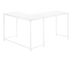White Metal L-Shaped Corner Desk -COSCO Store 810527370 6