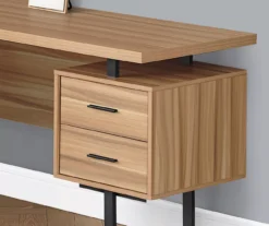 Brown Reclaimed 3-Drawer L-Shaped Corner Desk -COSCO Store 810527371 3