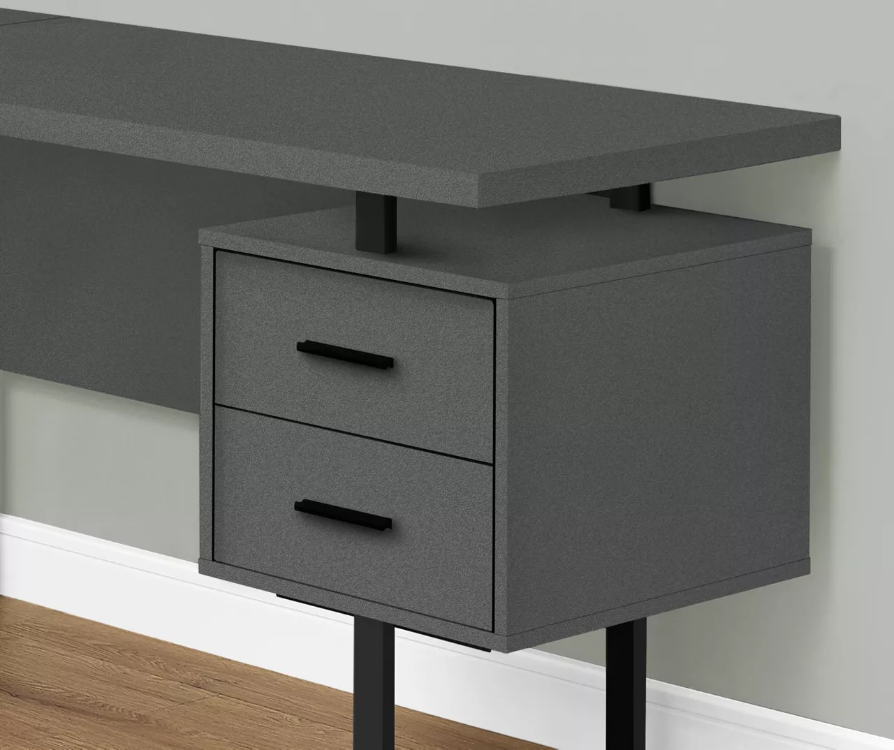 Black & Gray 3-Drawer L-Shaped Corner Desk 5 Black & Gray 3-Drawer L-Shaped Corner Desk - Image 3