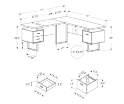 Black & Gray 3-Drawer L-Shaped Corner Desk 11 Black & Gray 3-Drawer L-Shaped Corner Desk -COSCO Store 810527373 5