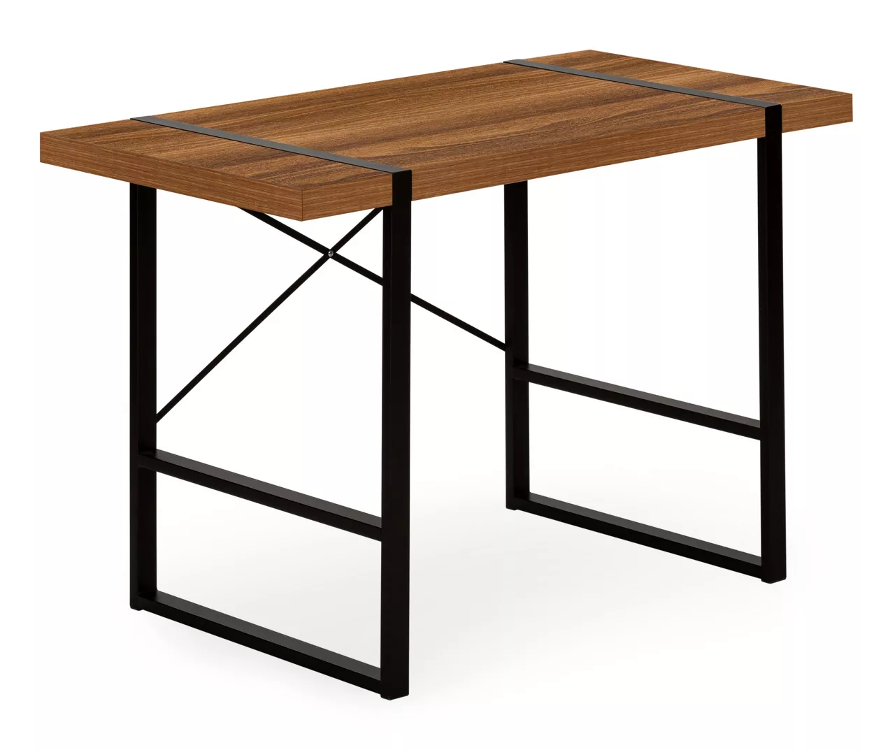 Walnut Wood Look Thick Panel Computer Desk 3 Walnut Wood Look Thick Panel Computer Desk