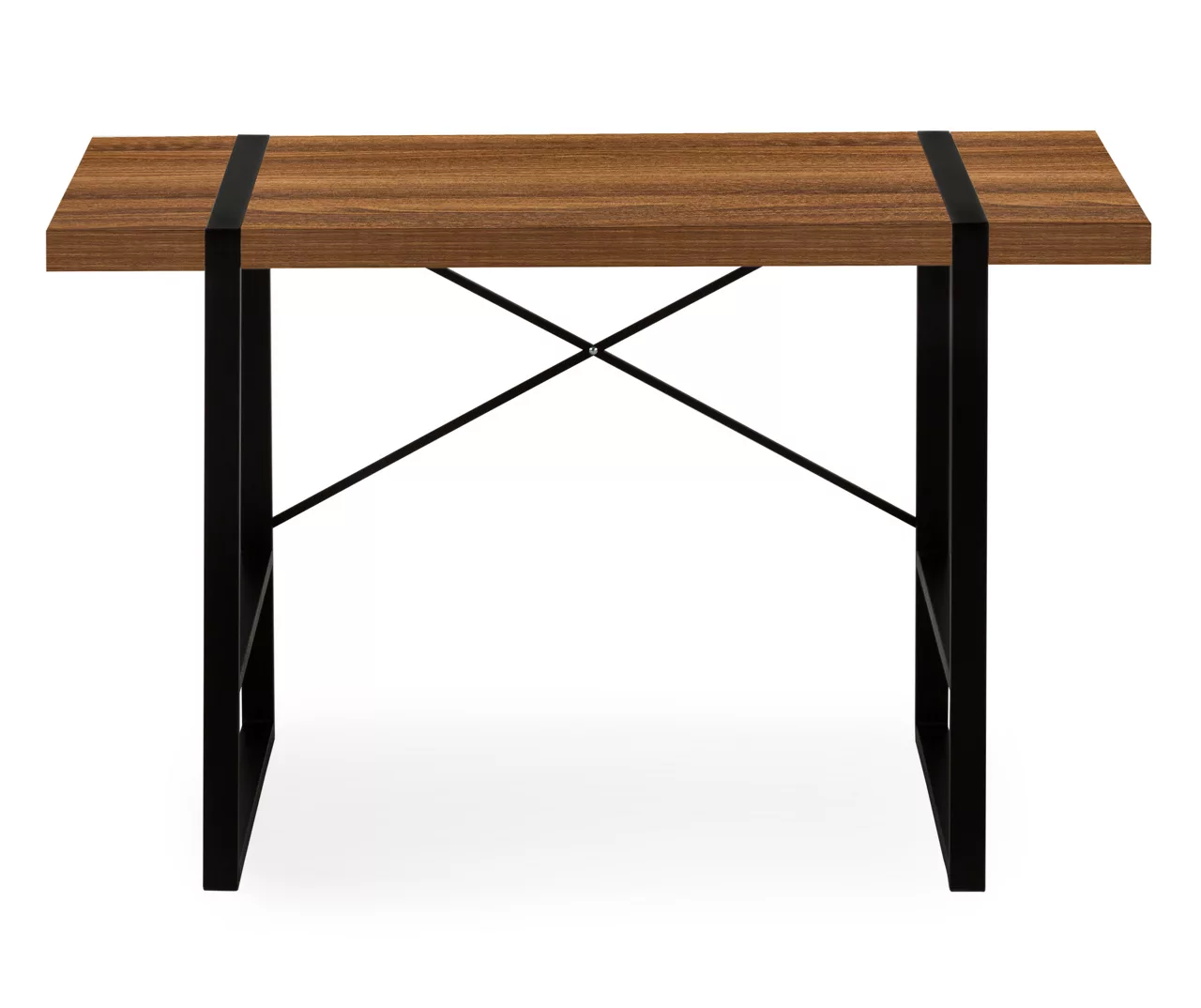 Walnut Wood Look Thick Panel Computer Desk 6 Walnut Wood Look Thick Panel Computer Desk - Image 4