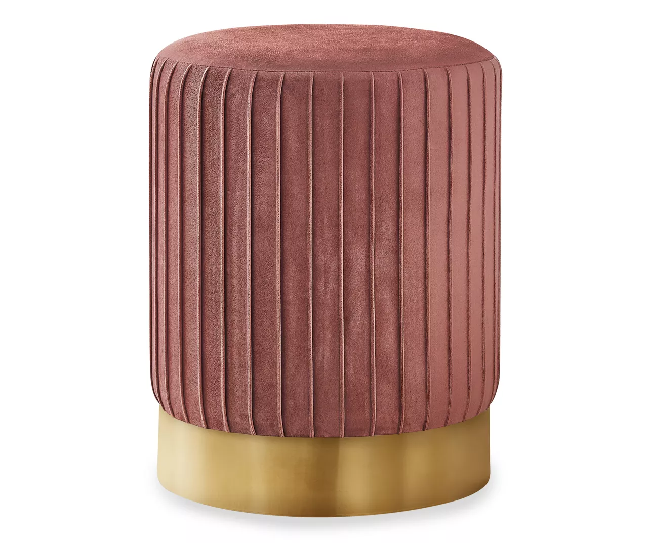 Pleated Velvet Upholstered Ottoman 4 Pleated Velvet Upholstered Ottoman - Image 2