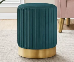 Pleated Velvet Upholstered Ottoman 39 Pleated Velvet Upholstered Ottoman -COSCO Store 810533426 1