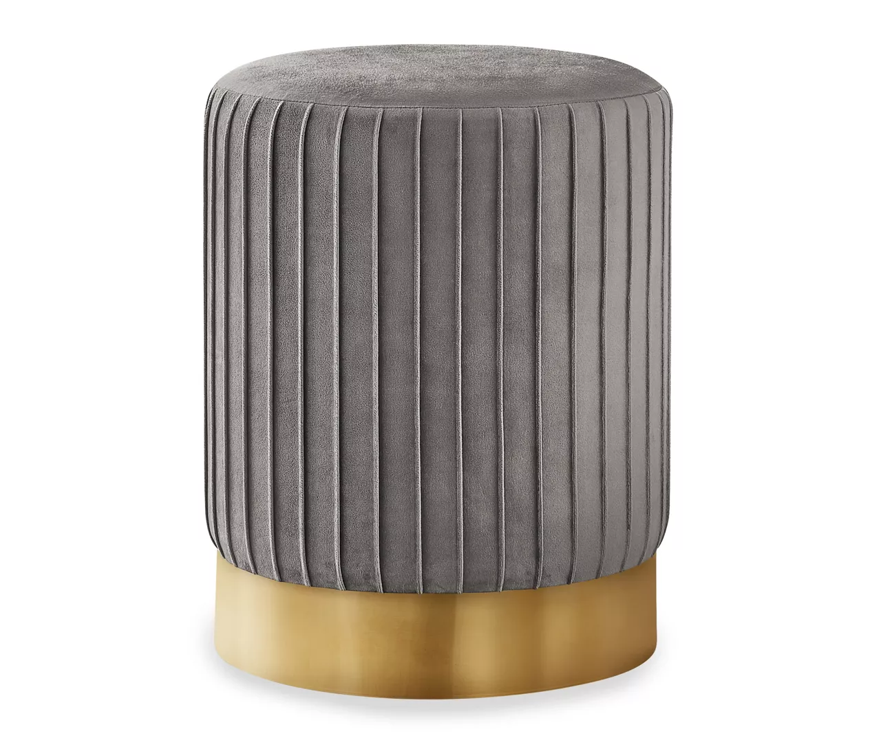 Pleated Velvet Upholstered Ottoman 5 Pleated Velvet Upholstered Ottoman - Image 3