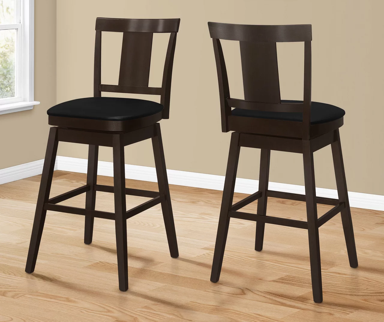 Faux Leather Swivel Bar Stools, 2-Pack 5 Faux Leather Swivel Bar Stools, 2-Pack - Image 3