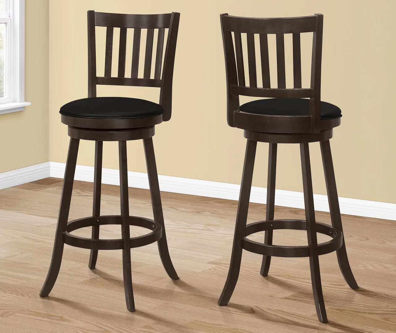 Slat Back Swivel Bar Stools, 2-Pack 5 Slat Back Swivel Bar Stools, 2-Pack - Image 3