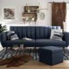 Brittany Navy Blue Linen Convertible Sleeper Futon 2 Brittany Navy Blue Linen Convertible Sleeper Futon -COSCO Store 810535269 1
