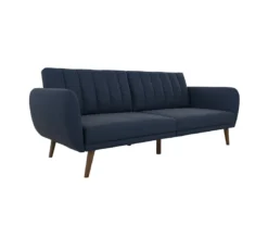 Brittany Navy Blue Linen Convertible Sleeper Futon -COSCO Store 810535269 4