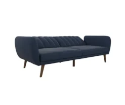 Brittany Navy Blue Linen Convertible Sleeper Futon -COSCO Store 810535269 5