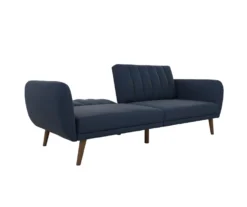 Brittany Navy Blue Linen Convertible Sleeper Futon -COSCO Store 810535269 6