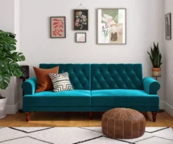 Cassidy Green Velvet Convertible Sleeper Futon -COSCO Store 810535627 3