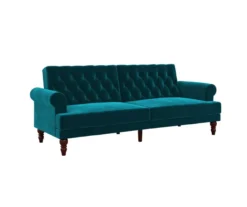 Cassidy Green Velvet Convertible Sleeper Futon -COSCO Store 810535627 4