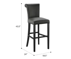 30" Black Faux Brushed Leather Bar Stools, 2-Pack 23 30" Black Faux Brushed Leather Bar Stools, 2-Pack -COSCO Store 810535738 2