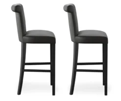 30" Black Faux Brushed Leather Bar Stools, 2-Pack 19 30" Black Faux Brushed Leather Bar Stools, 2-Pack -COSCO Store 810535738 5
