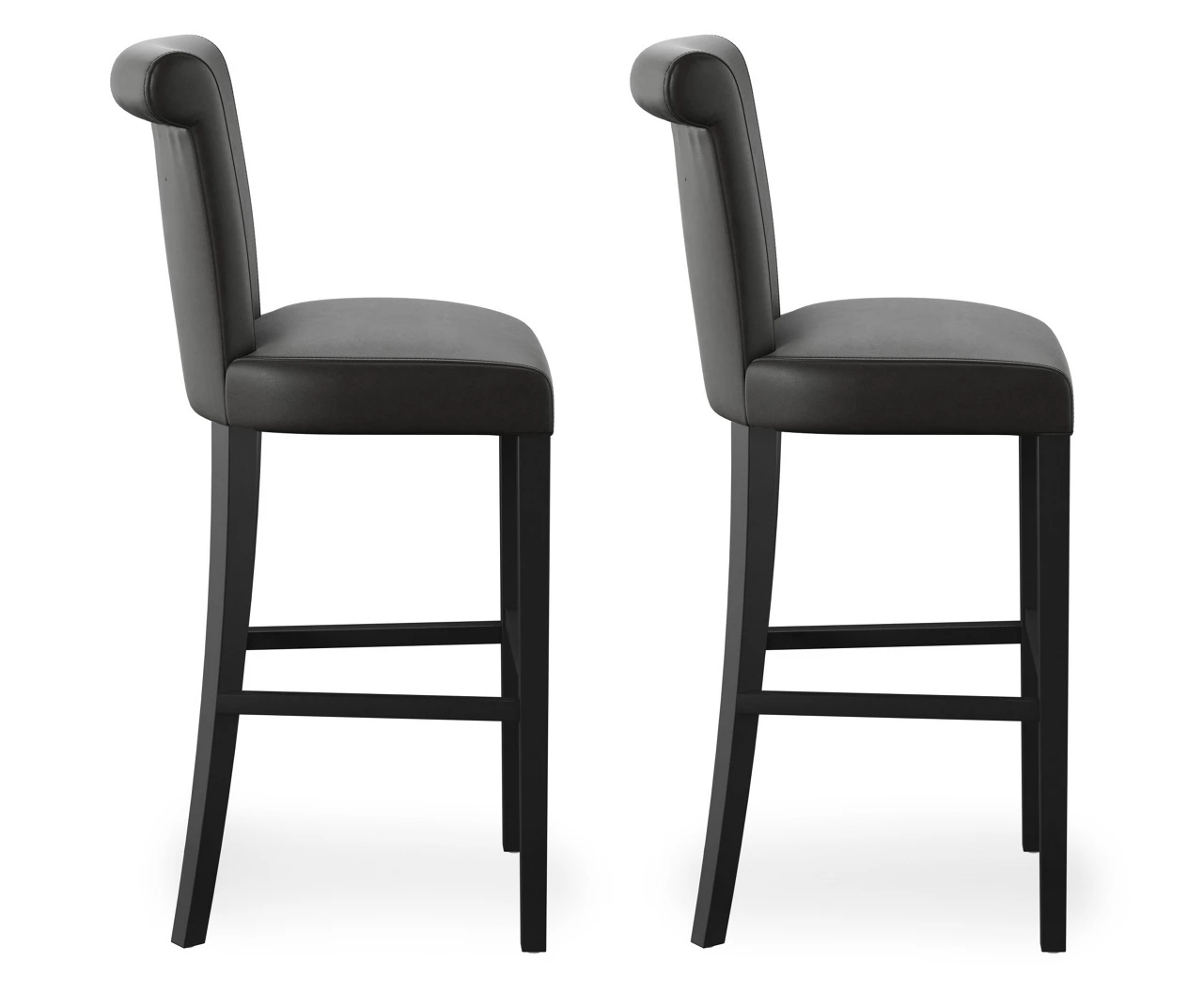30" Black Faux Brushed Leather Bar Stools, 2-Pack 9 30" Black Faux Brushed Leather Bar Stools, 2-Pack - Image 7