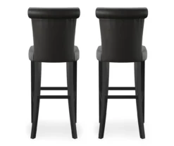 30" Black Faux Brushed Leather Bar Stools, 2-Pack 21 30" Black Faux Brushed Leather Bar Stools, 2-Pack -COSCO Store 810535738 8