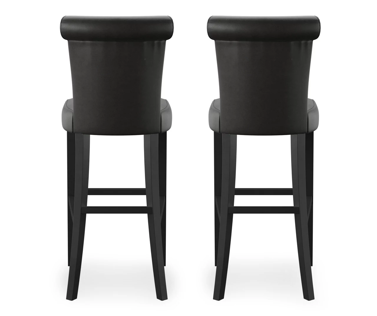 30" Black Faux Brushed Leather Bar Stools, 2-Pack 11 30" Black Faux Brushed Leather Bar Stools, 2-Pack - Image 9