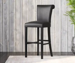 30" Black Faux Brushed Leather Bar Stools, 2-Pack 15 30" Black Faux Brushed Leather Bar Stools, 2-Pack -COSCO Store 810535738 9