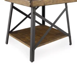 Pomona Pine Brown & Steel Gray 24" Wood Open-Shelf End Table 23 Pomona Pine Brown & Steel Gray 24" Wood Open-Shelf End Table -COSCO Store 810535748 4