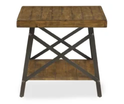 Pomona Pine Brown & Steel Gray 24" Wood Open-Shelf End Table 16 Pomona Pine Brown & Steel Gray 24" Wood Open-Shelf End Table -COSCO Store 810535748 6