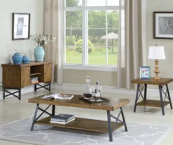 Pomona Pine Brown & Steel Gray 24" Wood Open-Shelf End Table 18 Pomona Pine Brown & Steel Gray 24" Wood Open-Shelf End Table -COSCO Store 810535748 9