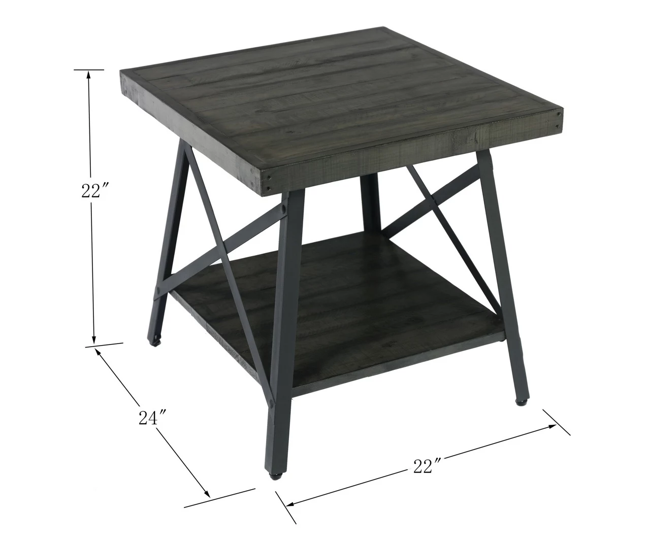 Pomona Gray & Steel Gray 24" Wood Open-Shelf End Table 10 Pomona Gray & Steel Gray 24" Wood Open-Shelf End Table - Image 8