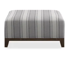 Stone Gray Square Wood Leg Ottoman -COSCO Store 810535755 4