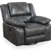 Paulson Gray Faux Leather Swivel Gliding Recliner -COSCO Store 810535759 1