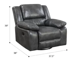 Paulson Gray Faux Leather Swivel Gliding Recliner -COSCO Store 810535759 2