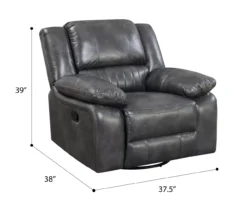 Paulson Gray Faux Leather Swivel Gliding Recliner -COSCO Store 810535759 A7 1