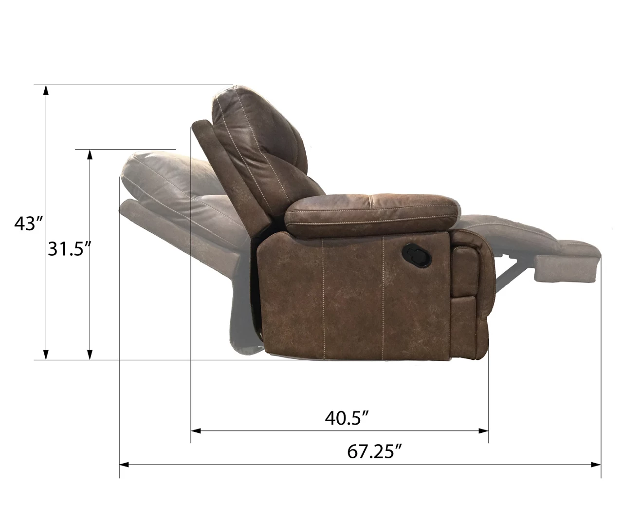 Brown Microfiber Swivel Gliding Recliner 7 Brown Microfiber Swivel Gliding Recliner - Image 5