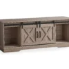 59" Dark Taupe Wood Look Sliding Barn Door TV Stand 1 59" Dark Taupe Wood Look Sliding Barn Door TV Stand -COSCO Store 810535762 2