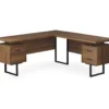 Walnut Wood Look 3-Drawer L-Shaped Corner Computer Desk -COSCO Store 810535778 2