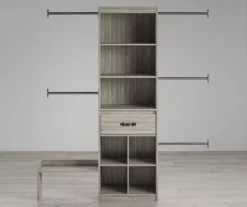 Nova Grow With Me Gray Oak Adjustable Closet Organizer -COSCO Store 810538199 3