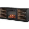 70" Fowler Black Electric Fireplace Console -COSCO Store 810538243 3