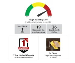 70" Fowler Black Electric Fireplace Console 13 70" Fowler Black Electric Fireplace Console -COSCO Store 810538243 6