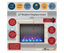 70" Intrepid Navy Deluxe Electric Fireplace Console -COSCO Store 810538244 5