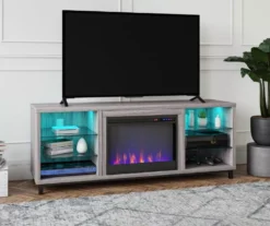 70" Intrepid Light Walnut Deluxe Electric Fireplace Console 9 70" Intrepid Light Walnut Deluxe Electric Fireplace Console -COSCO Store 810538245 1