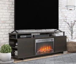 65" Himmel Espresso Electric Fireplace Console -COSCO Store 810538249 2