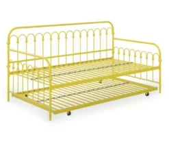 Bright Pop Yellow Metal Twin Daybed & Trundle -COSCO Store 810538408 5